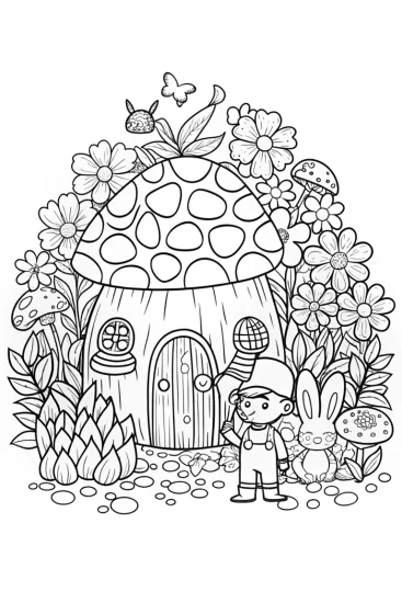 A coloring page of Luigi’s Magical Garden Adventure Coloring Page
