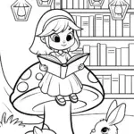 My Melody’s Cozy Storytime Coloring Page