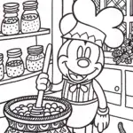 Mickey Mouse’s Magical Kitchen Adventure Coloring Page