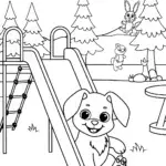Puppy Playground Adventure Coloring Page