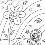 Mickey Mouse’s Space Garden Adventure Coloring Page