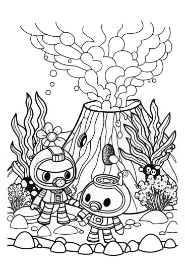 A coloring page of Octonauts’ Daring Deep-Sea Adventure Coloring Page