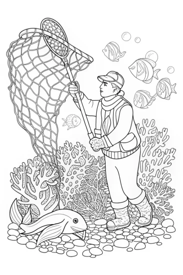 A coloring page of The Octonauts’ Ocean Cleanup Team Coloring Page
