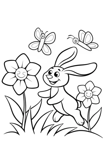 A coloring page of Banban’s Flower Race Adventure Coloring Page
