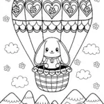 Cinnamoroll in the Dreamy Hot Air Balloon Coloring Page