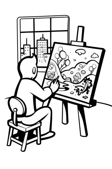 A coloring page of Miles Morales: The Superhero of Imagination Coloring Page