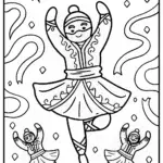 Ninja Shadow Dance Coloring Page