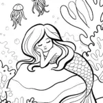 The Mystical Mermaid’s Dream Coloring Page