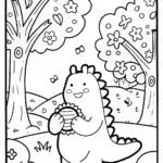 Godzilla’s Forest Jam Session Coloring Page