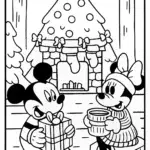 Mickey Mouse Christmas Eve Coloring Page
