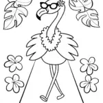 Flamingo runway extravaganza coloring page