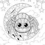 Spider Dreaming Among the Stars Coloring Page