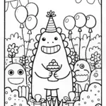 Godzilla’s Galactic Garden Party Coloring Page