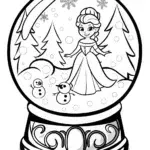 Elsa’s Enchanted Snow Globe Adventure Coloring Page