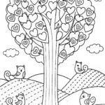 Hearts of Nature’s Melody Coloring Page