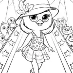 Chick’s Fashion Show Coloring Page