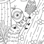Minion’s Mountain Adventure Coloring Page