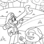 Luigi and Toad’s Racing Track Coloring Page