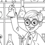 Buzz Lightyear’s Stellar Science Lab Coloring Page