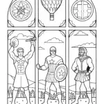 Captain America’s History Adventure Coloring Page