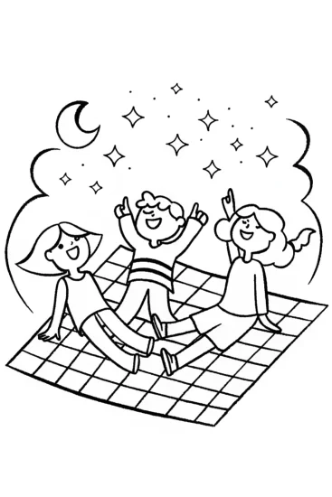 A coloring page of Rainbow High Stargazing Adventure Coloring Page