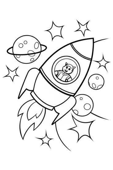 A coloring page of Luigi’s Rocket Ride Coloring Page