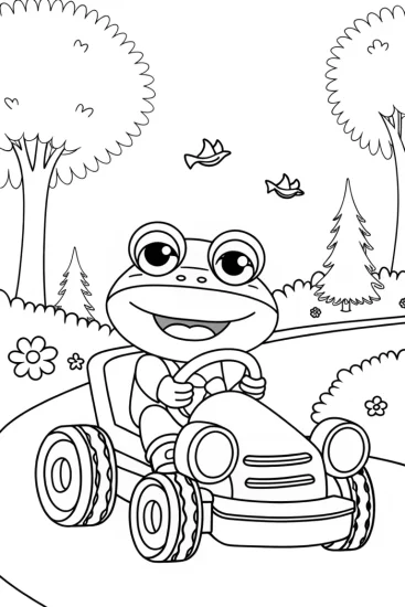 A coloring page of Toad’s Treasure Hunt Adventure Coloring Page