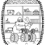 Bowser’s Wild Kart Workshop Coloring Page