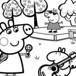 Peppa Pig and Friends’ Musical Adventure Coloring Page