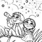 Mirabel and Antonio Starry Night Coloring Page