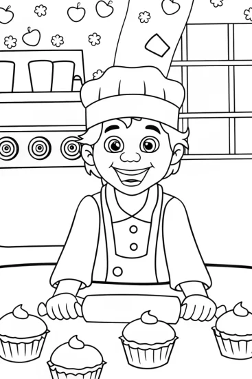 A coloring page of Luigi’s Magical Bakery Adventure Coloring Page