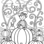 Luigi’s Adventure in the Enchanted Pumpkin Patch Coloring Page