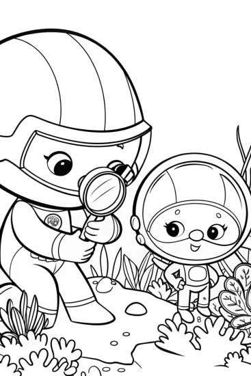 A coloring page of Octonauts’ Deep Sea Exploration Coloring Page