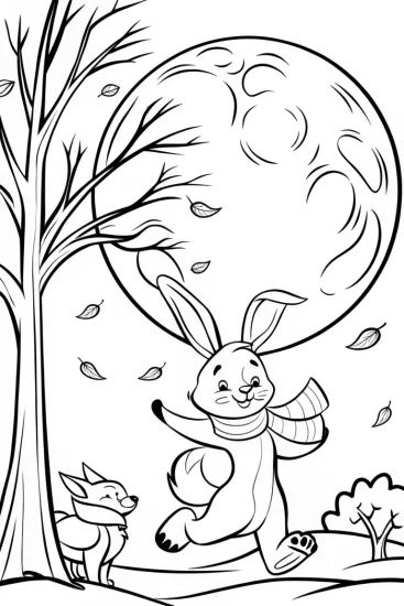 A coloring page of Moonlit Harvest Dance Coloring Page
