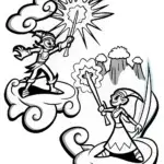 Epic League of Legends Duel Coloring Page