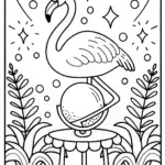 Flamingo Fortune Teller Coloring Page
