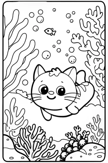 A coloring page of Kwazii’s Underwater Bubble Adventure Coloring Page