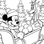 Mickey and Friends’ Winter Wonderland Coloring Page