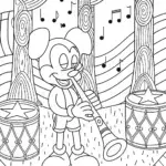 Mickey Mouse’s Musical Journey Coloring Page