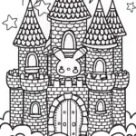 Cinnamoroll’s Cloud Castle Adventure Coloring Page