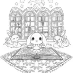 Cinnamoroll’s Magical Book Adventure Coloring Page
