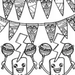 Lightning Bolt Fiesta Coloring Page