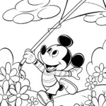 Mickey Mouse’s Magical Kite Adventure Coloring Page