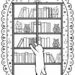 Puppy in the Dreamy Library Coloring Page
