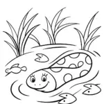 Electric Eels in a Serene Stream Coloring Page