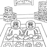 Huggy Wuggy and Kissy Missy Puzzle Playtime Coloring Page