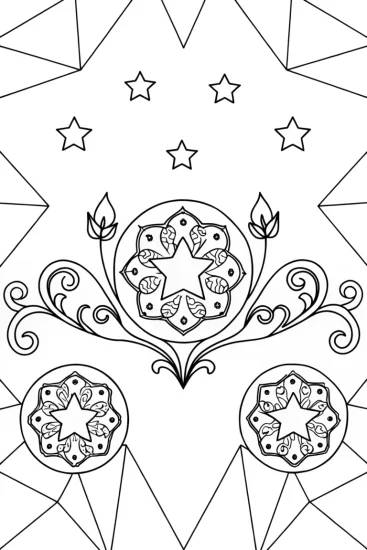 A coloring page of Magical Mosaic of Love Coloring Page