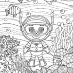 Huggy Wuggy’s Scuba Splash Coloring Page
