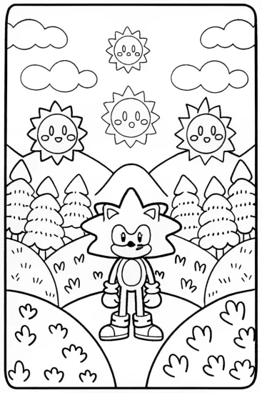 A coloring page of Sonic the Hedgehog Weather Wizards Coloring Page