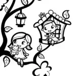 Bratz Adventure in a Magical Treehouse Coloring Page